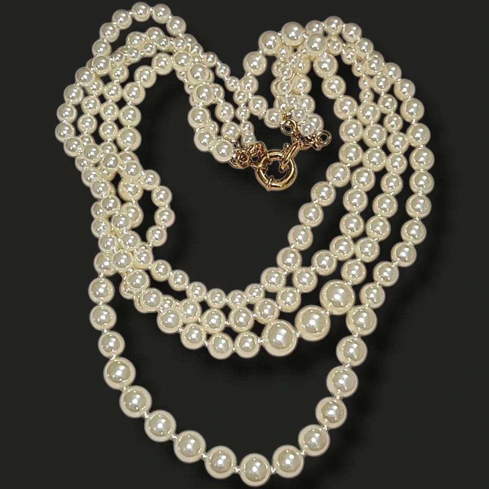 J.Crew Multi-Strand Faux Pearl Layered Statement Necklace